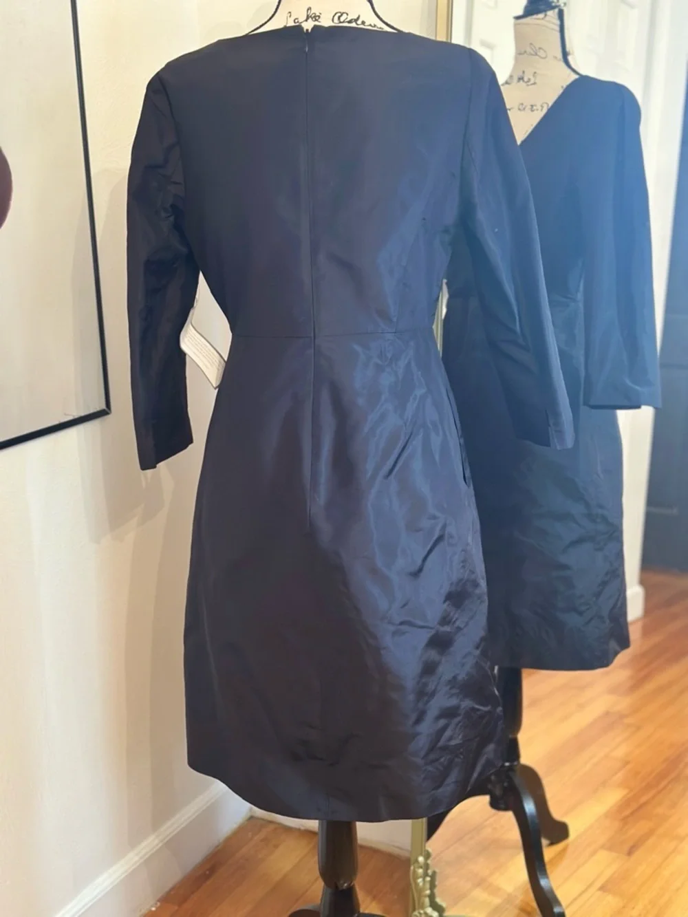 J. Crew silk taffeta surplice wrap dress in black.size 6 NWT